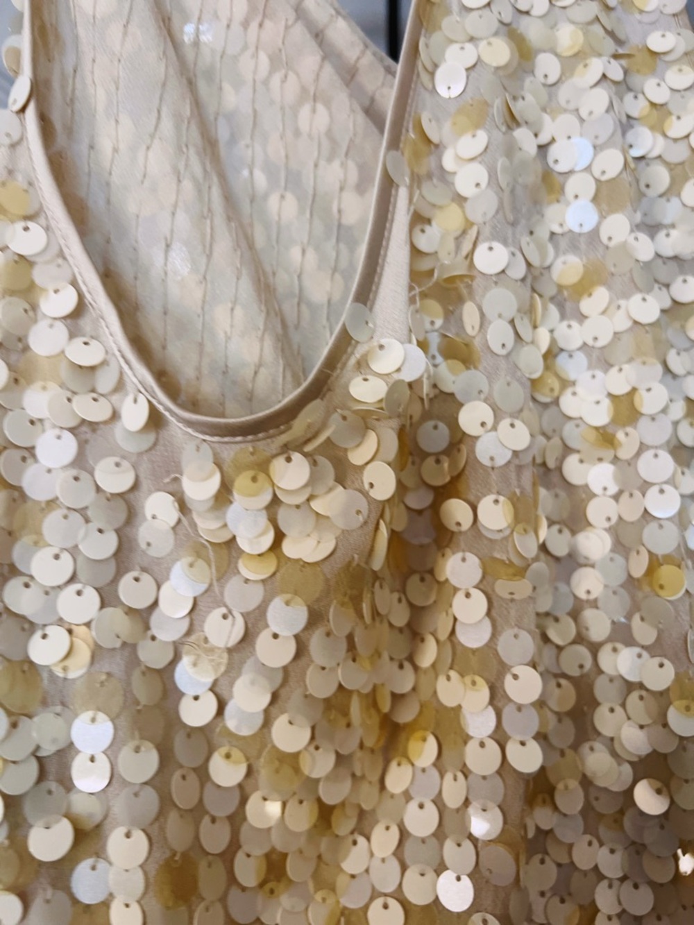 SOLD 💗 Peter Nygård Sequin Tank Top Gold Champagne Racerback Party Size 8 - Picture 5 of 8